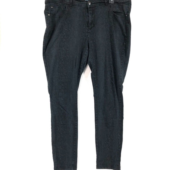 one 5 one Denim - One 5 One jeans womens 14W black snake skin look super soft tapered 36 x 29